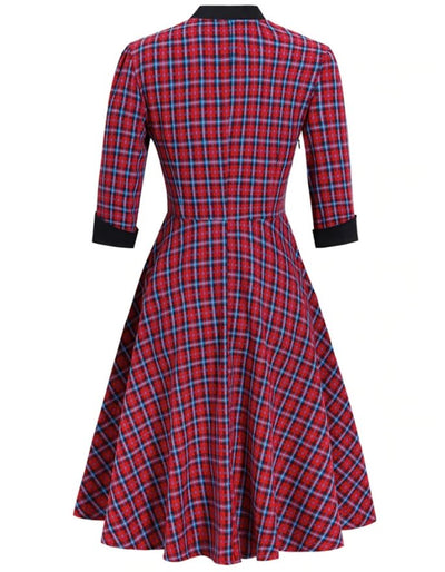 Robe Vintage Plaid Rouge