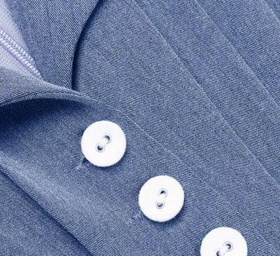 Vestido Vintage Plissado Azul