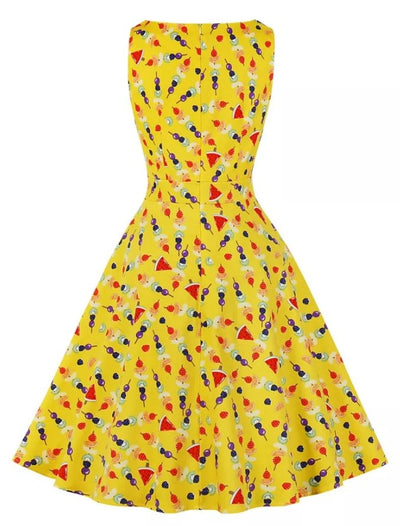 Vestido Vintage Com Bolsos Laterais