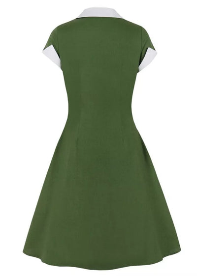 Vestido Vintage Rockabilly Dos Anos 50 Verde