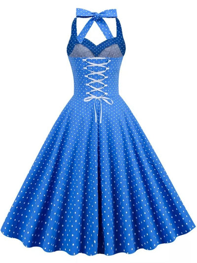 Vestido Sexy Pin Up Azul Vintage