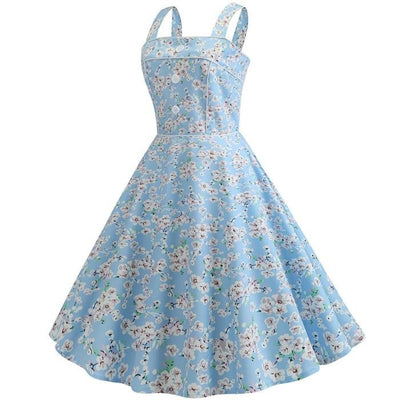 Vestido Vintage Azul Céu De 1950