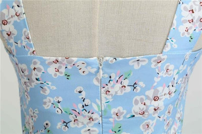 Vestido Vintage Azul Céu De 1950