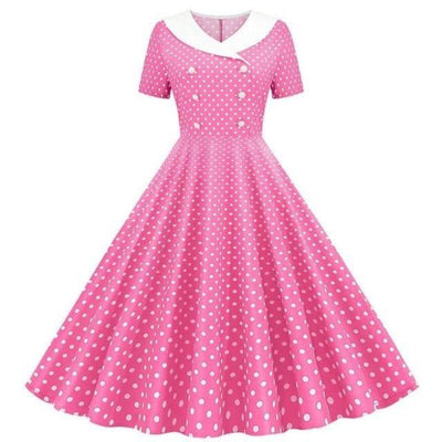 Vestido Rodado Rosa Anos 50