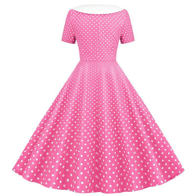 Vestido Rodado Rosa Anos 50