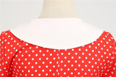 Vestido Vermelho E Branco Dos Anos 50