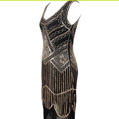 Vestido Vintage Gatsby Dos Anos 1920 Dourado