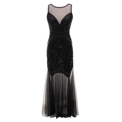 Vestido Longo Preto Vintage Anos 1920