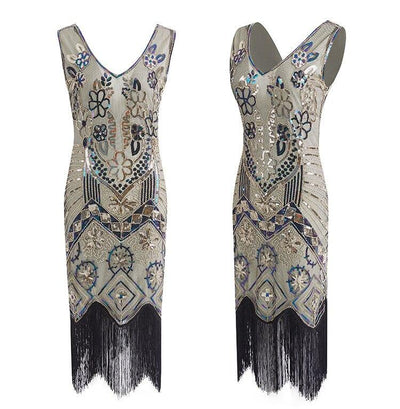 Vestido Vintage Paris Dos Anos 1920 Bege