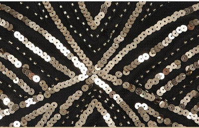 Vestido Vintage Retrô Preto Dourado Anos 1920