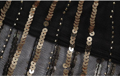 Vestido Vintage Retrô Preto Dourado Anos 1920