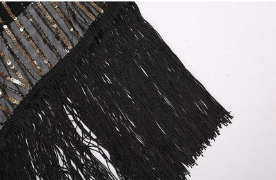 Vestido Vintage Retrô Preto Dourado Anos 1920