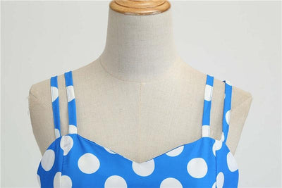 Vestido Vintage Rockabilly De Bolinhas Azuis
