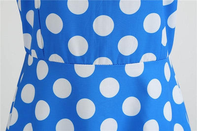 Vestido Vintage Rockabilly De Bolinhas Azuis