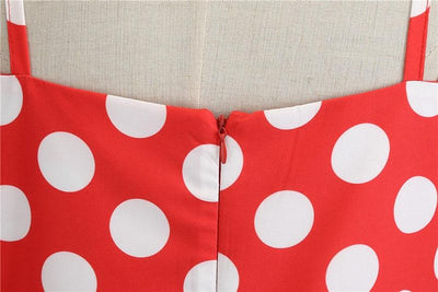 Vestido Rockabilly Vermelho Vintage Com Bolinhas Brancas