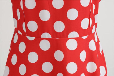 Vestido Rockabilly Vermelho Vintage Com Bolinhas Brancas