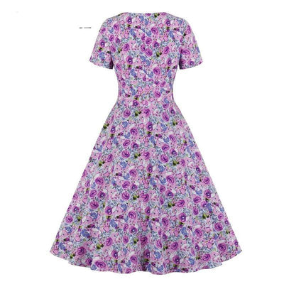 Vestido Roxo Vintage Dos Anos 50