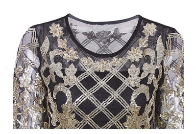 Vestido Plus Size Anos 1920 Dourado