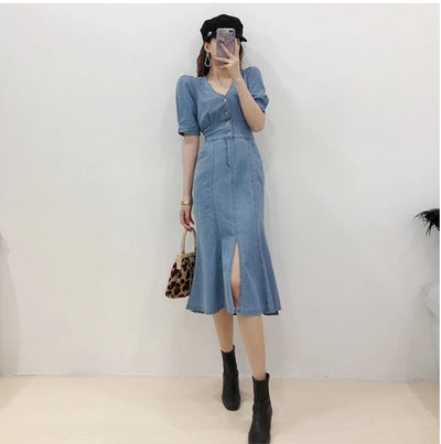 Vestido Vintage Anos 40 Azul