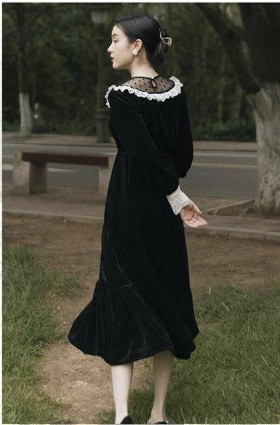 Vestido Vintage Vintage Anos 40 Preto