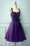 Vestido Roxo Com Bolinhas Pretas