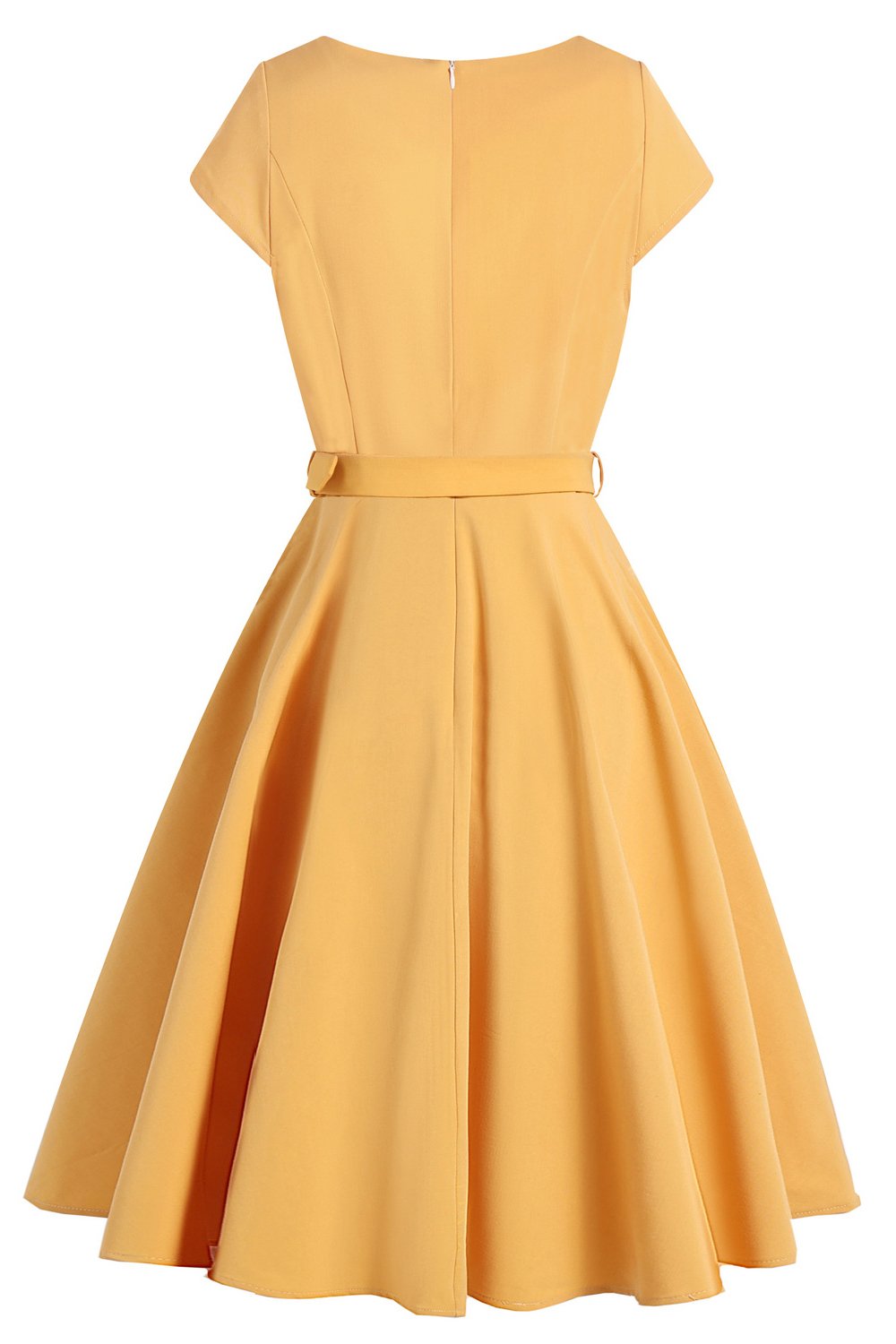 Vestido Midi Amarelo Vintage Anos 1950