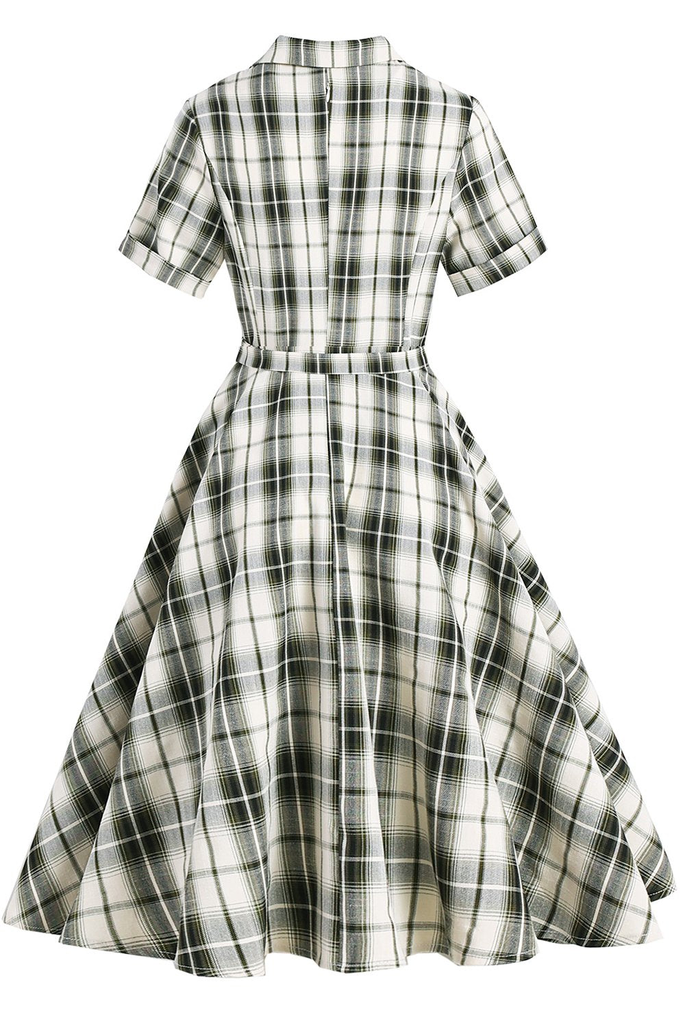 Vestido De Balanço Xadrez Vintage Anos 50