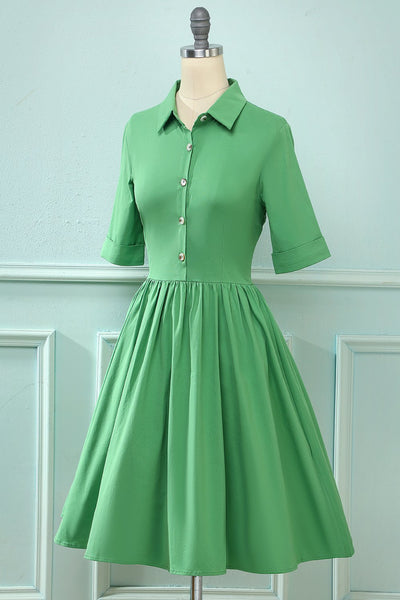 Vestido Plissado Vintage Dos Anos 1950