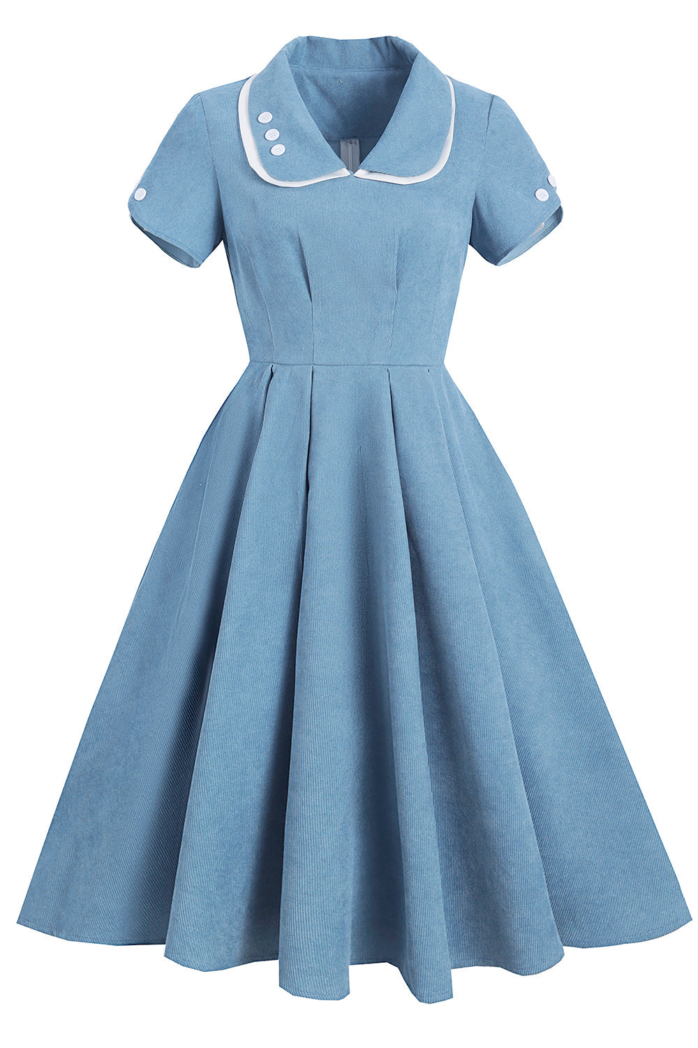 Vestido Azul Vintage Estilo Anos 50