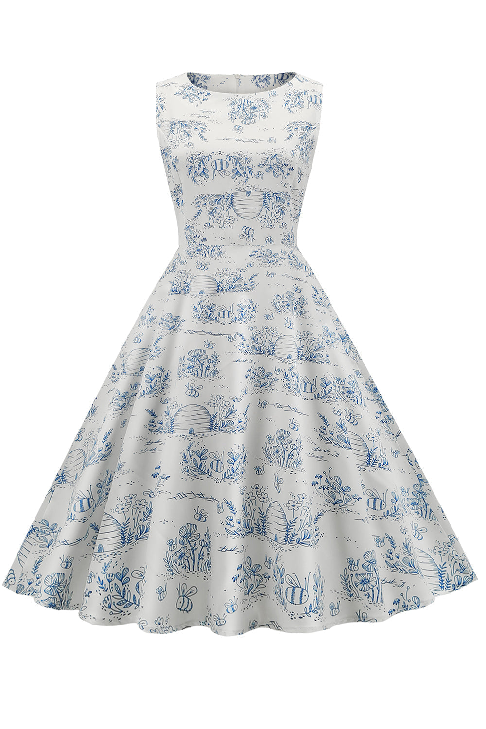 Vestido Vintage Com Estampa Floral Dos Anos 1950