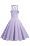 Vestido Vintage De Bolinhas Roxo