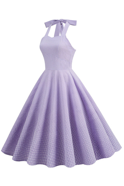 Vestido Vintage De Bolinhas Roxo