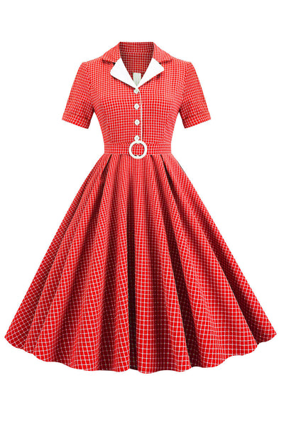 Vestido Xadrez Vintage Anos 50