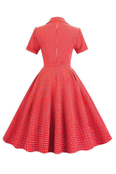 Vestido Xadrez Vintage Com Cinto Dos Anos 1950