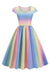 Vestido Arco-Íris Vintage Estilo Anos 50