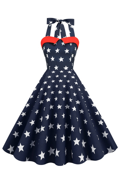 Vestido Vintage Com Estampa De Estrela Dos Anos 50