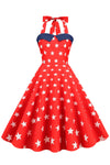 Vestido Vintage Com Estampa De Estrela Dos Anos 50
