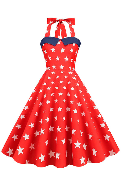 Vestido Vintage Com Estampa De Estrela Dos Anos 50