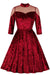 Vestido Longo Manga Longa De Veludo Cor De Vinho