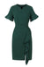 Vestido Verde Escuro Com Babado Vintage