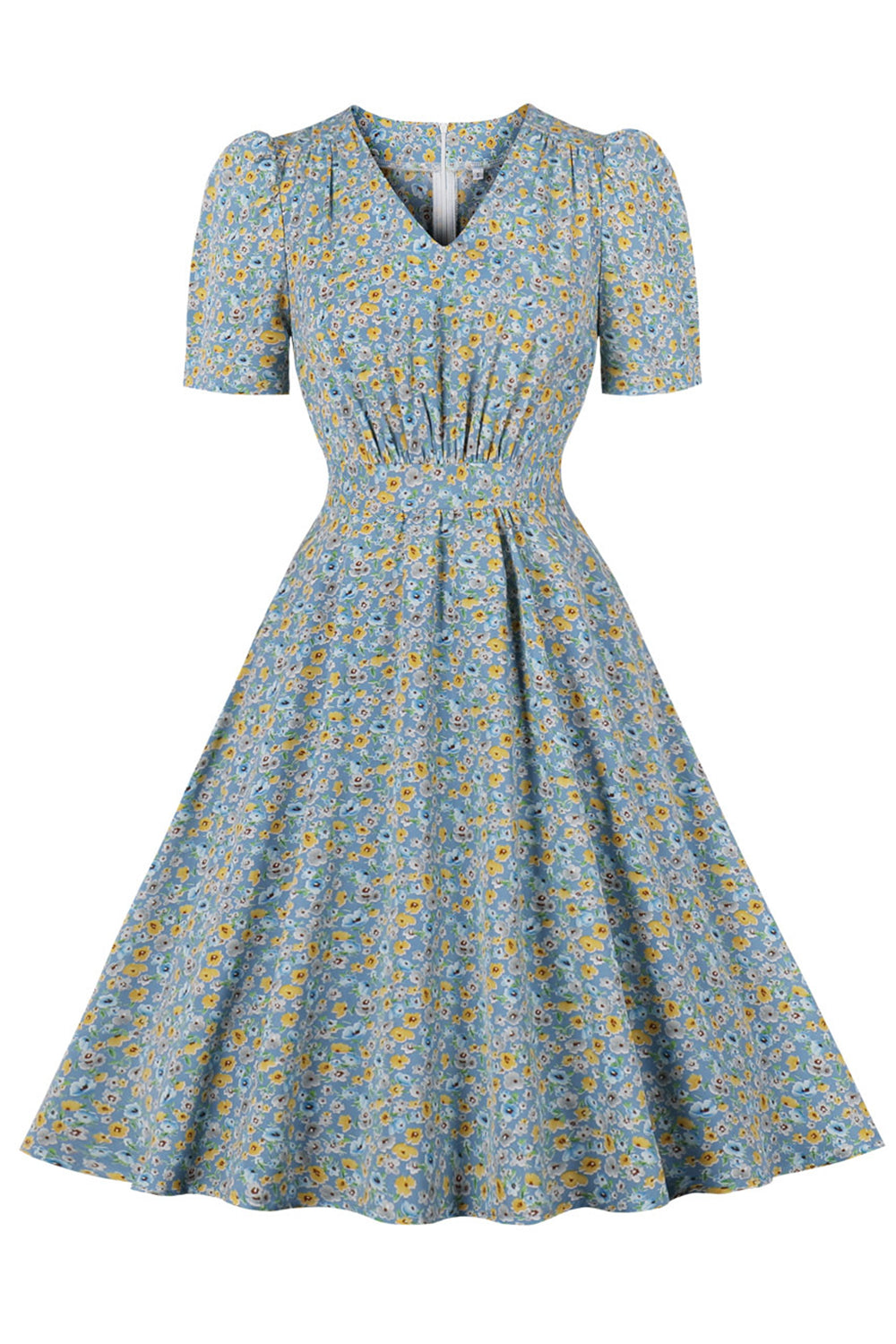 Vestido Trapézio Com Estampa Floral Anos 50