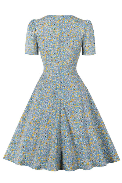 Vestido Trapézio Com Estampa Floral Anos 50