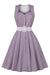 Vestido De Bolinhas Roxas Anos 50 Com Cinto