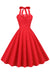 Vestido Vintage De Bolinhas Vermelhas Dos Anos 50