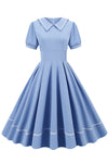Vestido Estilo Vintage Com Mangas Curtas