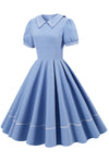 Vestido Estilo Vintage Com Mangas Curtas