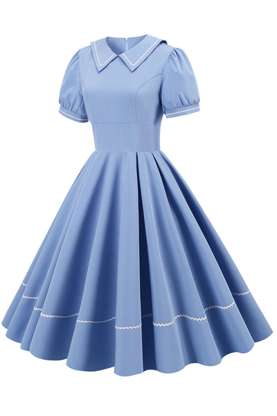 Vestido Estilo Vintage Com Mangas Curtas