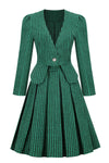 Conjunto De Vestido Verde Vintage Feminino