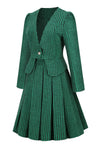 Conjunto De Vestido Verde Vintage Feminino