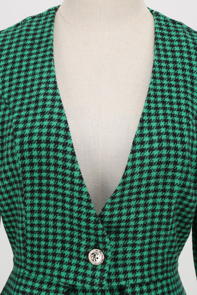 Conjunto De Vestido Verde Vintage Feminino
